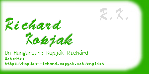 richard kopjak business card