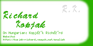 richard kopjak business card